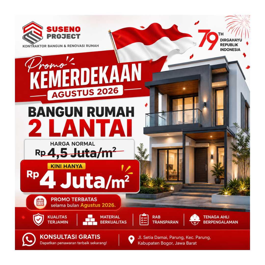 bangun rumah 2 lantai harga promo